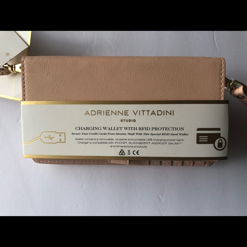Adrienne Vittadini Charging Wallet RFID Pink NWT